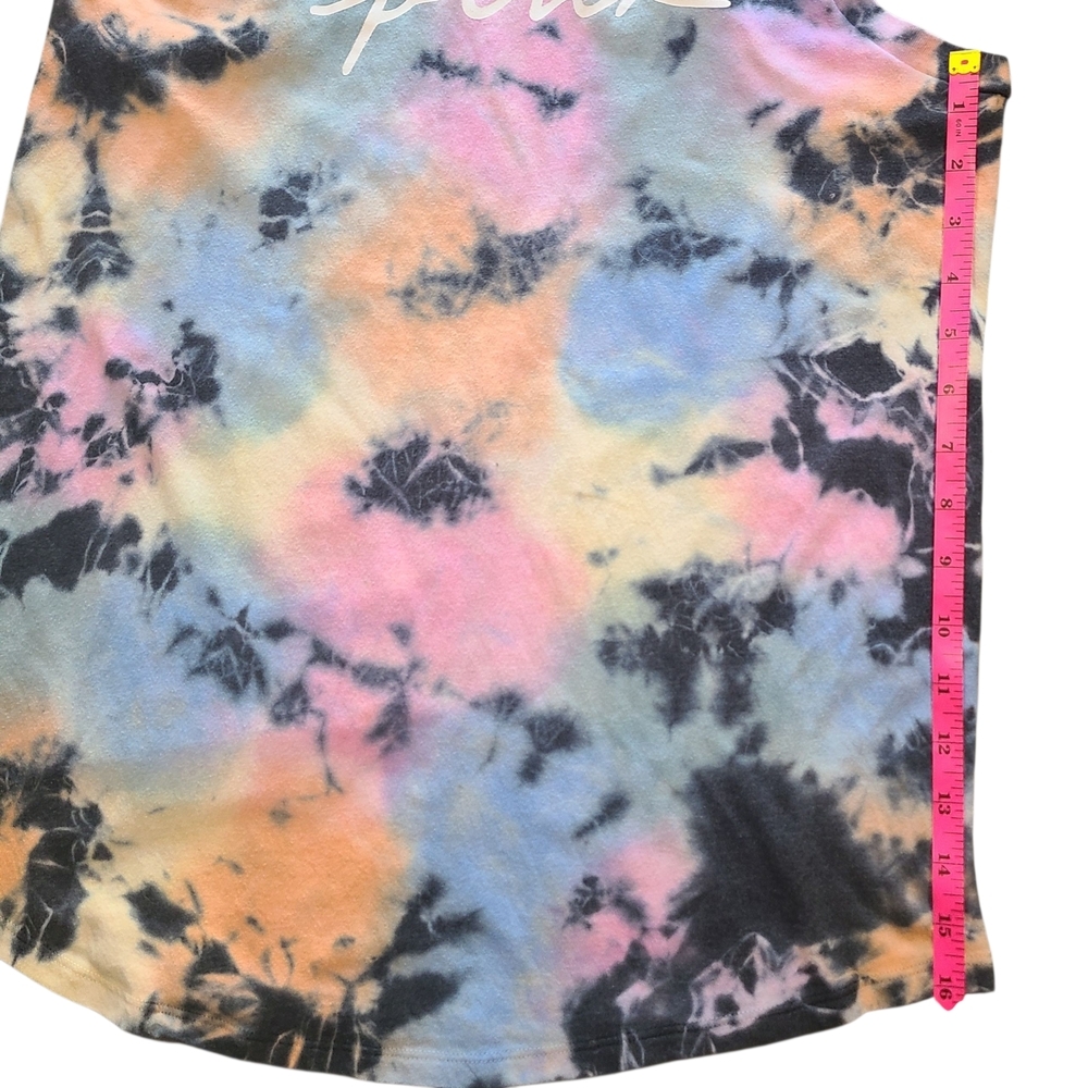 PINK Victoria’s Secret Tie Dye Tank Top Small Pastel Rainbow Logo Sleeveless - Picture 7 of 7